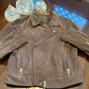 BLANK NYC Suede Moto Jacket, XL